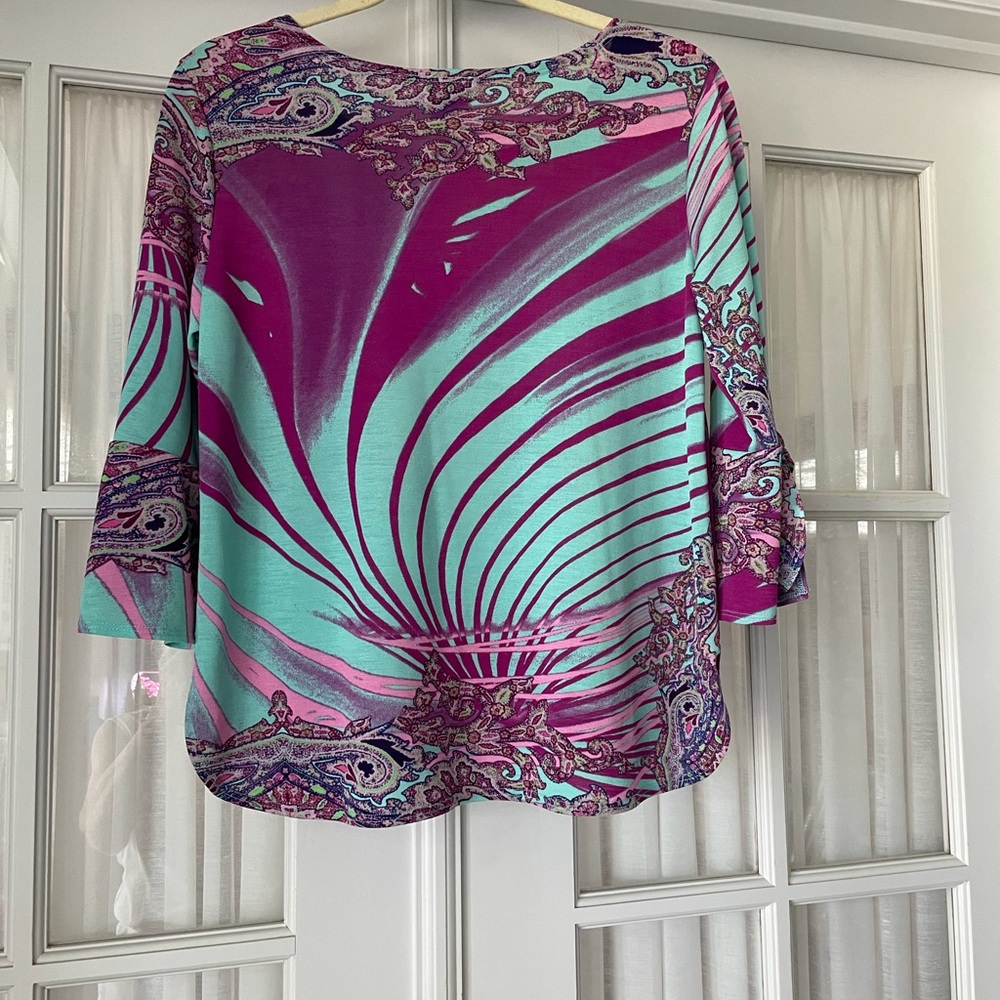 ☀️PRICE DROP! Clara Sun Woo 3/4 Flutter Sleeve Top Size S - Picture 2 of 4
